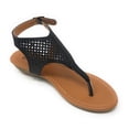 thumbnail image 1 of Victoria K Women's Laser Cut Out Pattern with Studded and Side Strap Wedge Sandals, 1 of 4