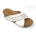 thumbnail image 1 of Victoria K Women's Laser Cut Out With Cross Over Strap Cork Wedge Sandals, 1 of 5