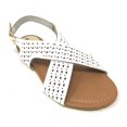 thumbnail image 1 of Victoria K Women's Perforated CrissCross Straps With Side Buckle Sandals, 1 of 5