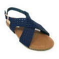 thumbnail image 1 of Victoria K Women's Perforated CrissCross Straps With Side Buckle Sandals, 1 of 5