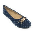 thumbnail image 1 of Victoria K Women's Quilted Denim With Gold Link Ballerina Flats, 1 of 6