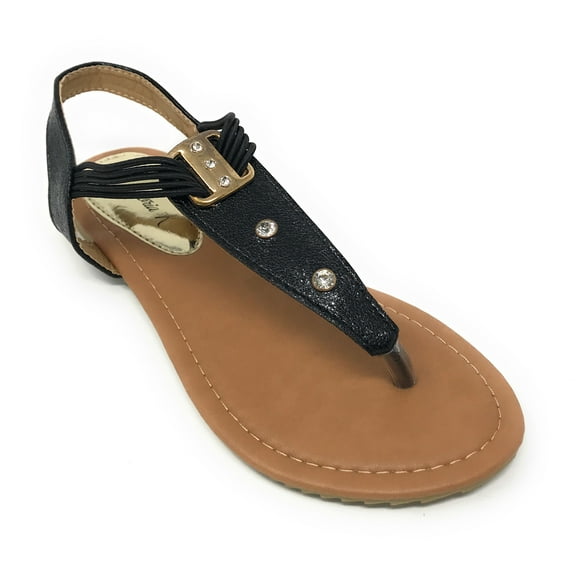 Victoria K Women's Rhinestone Elastic Straps Sandals