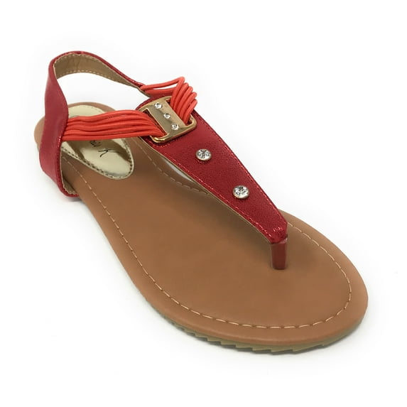 Victoria K Women's Rhinestone Elastic Straps Sandals