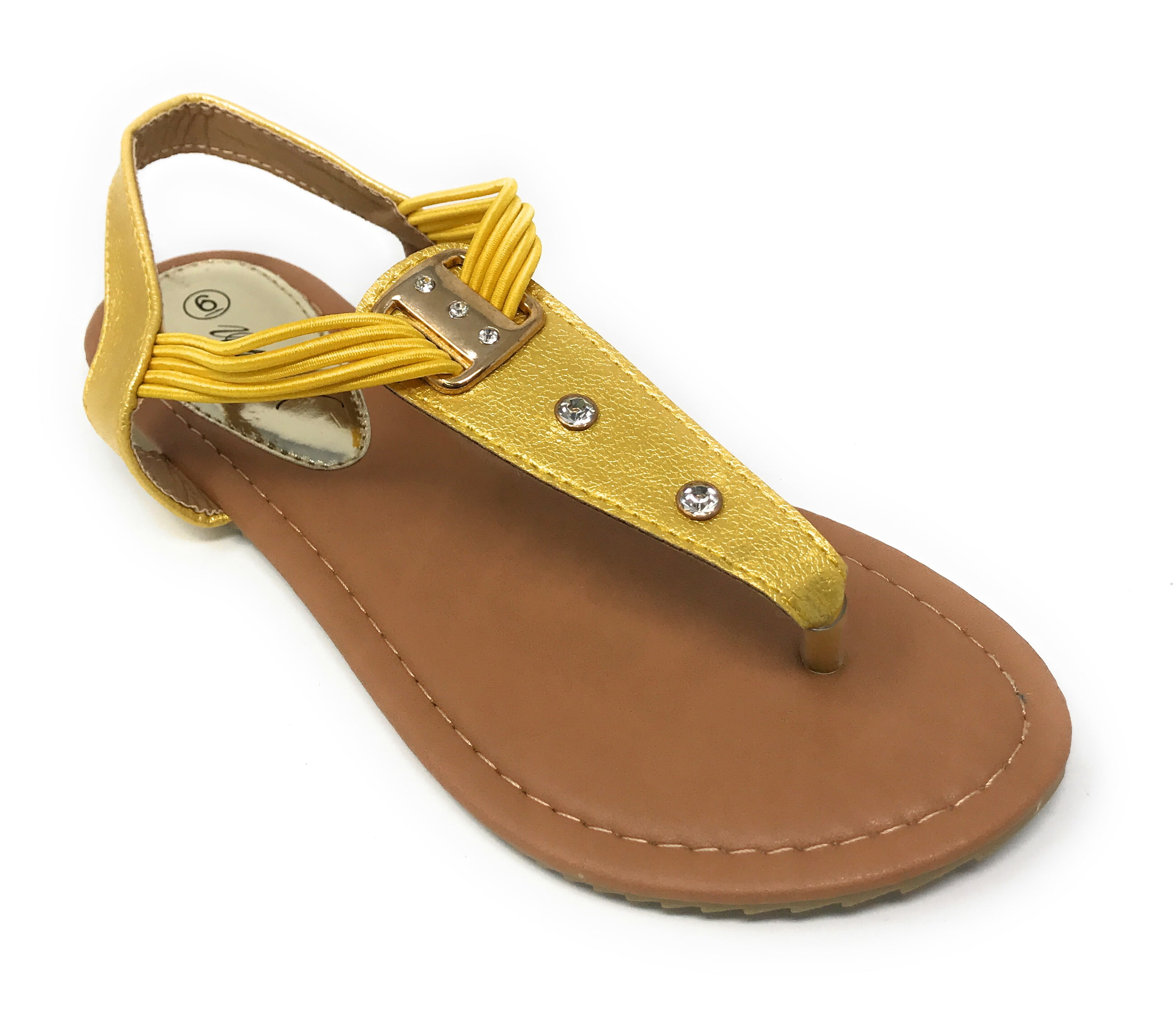 Victoria K Women's Rhinestone Elastic Straps Sandals