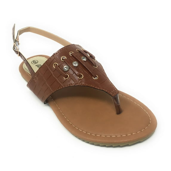 Victoria K Women's Rhinestones Snake Skin Straps Sandals