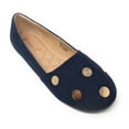 thumbnail image 1 of Victoria K Women's Round Gold Studs Denim Ballerina Flats, 1 of 5
