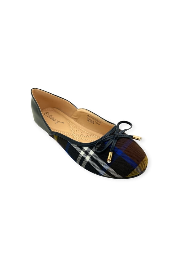 Women's Ruffle With Gold Studs Ballerina Flats