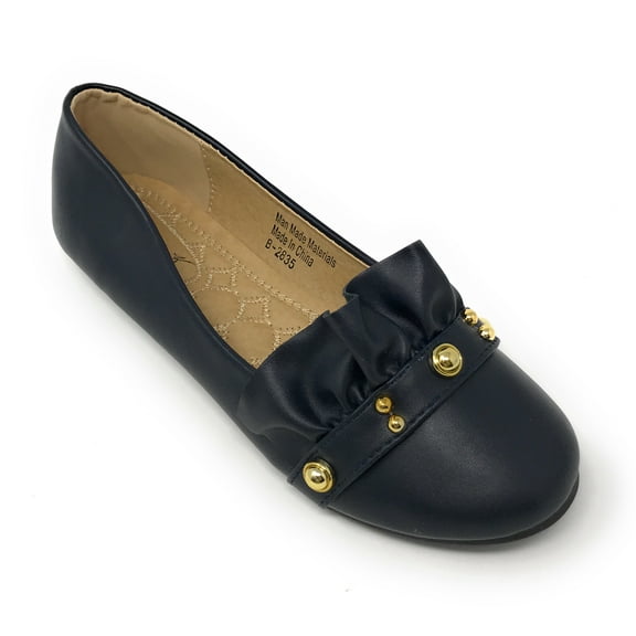 Victoria K Women's Ruffle With Gold studs Ballerina Flats