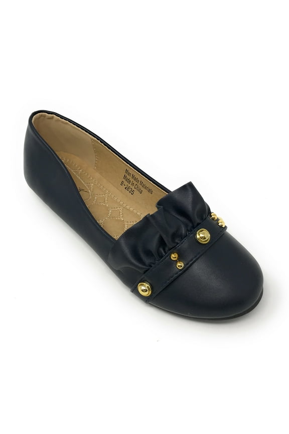 Women's Ruffle With Gold studs Ballerina Flats