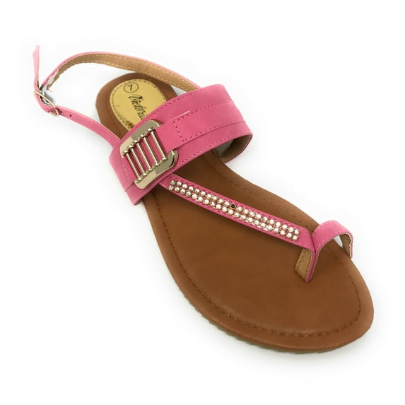 Victoria K Women's Side Buckle and Rhinestone Sandals