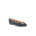 thumbnail image 1 of Victoria K Women's Soft Textured Material With Gold Design Emblem Ballet Flats, 1 of 6
