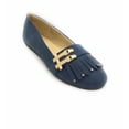 thumbnail image 1 of Victoria K Women's Soft Textured Material With Side Buckle Ornament And Fringes Ballerina Flats, 1 of 1