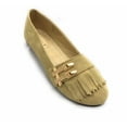 thumbnail image 1 of Victoria K Women's Soft Textured Material With Side Buckle Ornament And Fringes Ballerina Flats, 1 of 1