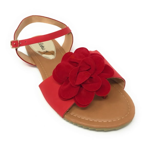 Victoria K Women's Solid Flower Sandals
