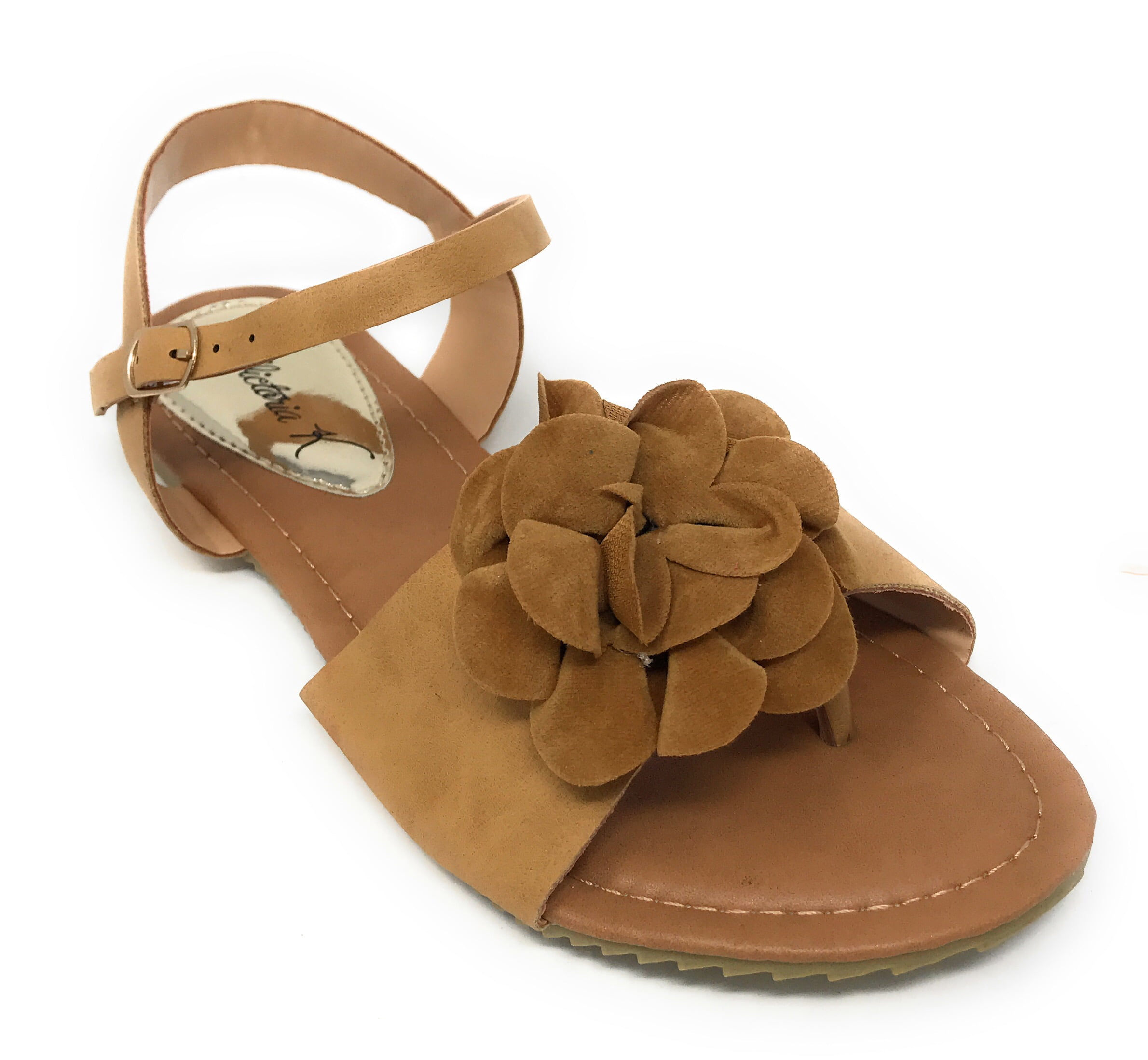 Victoria K Women's Solid Flower Sandals