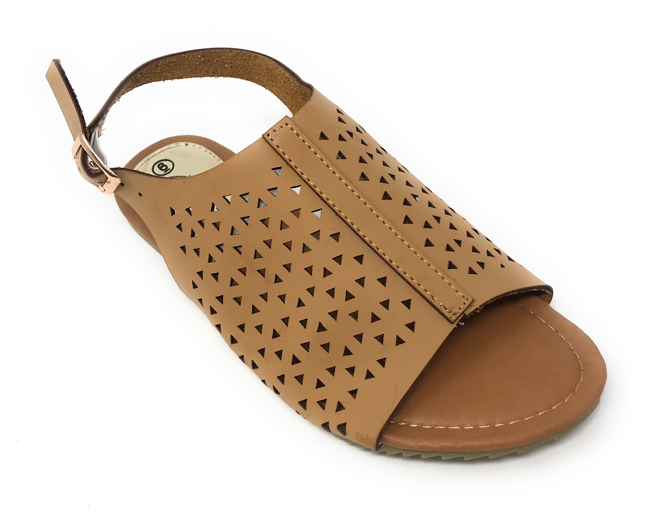 Victoria K Women's Triangle Pattern Laser Cutout Sandals