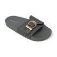 thumbnail image 1 of Victoria K Women's Weaved Texture Gold Buckle Slider Sandals, 1 of 4