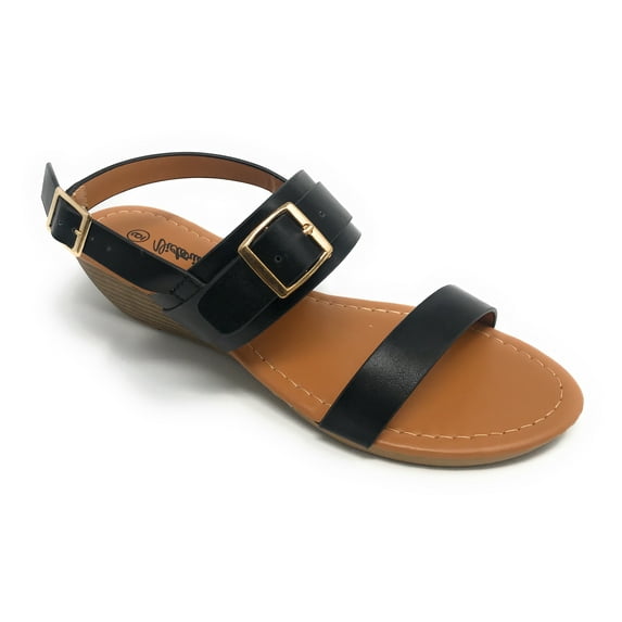 Victoria K Women's Wedge Buckle sandal