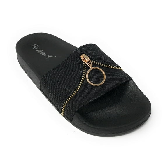 Victoria K Women's Zipper Slider Sandals