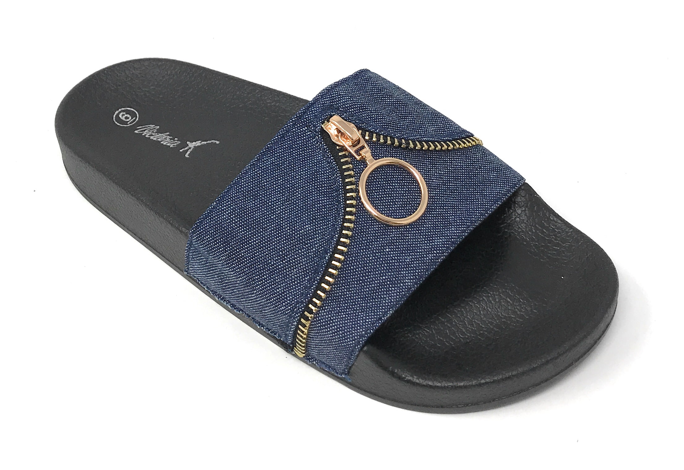 Victoria K Women's Zipper Slider Sandals