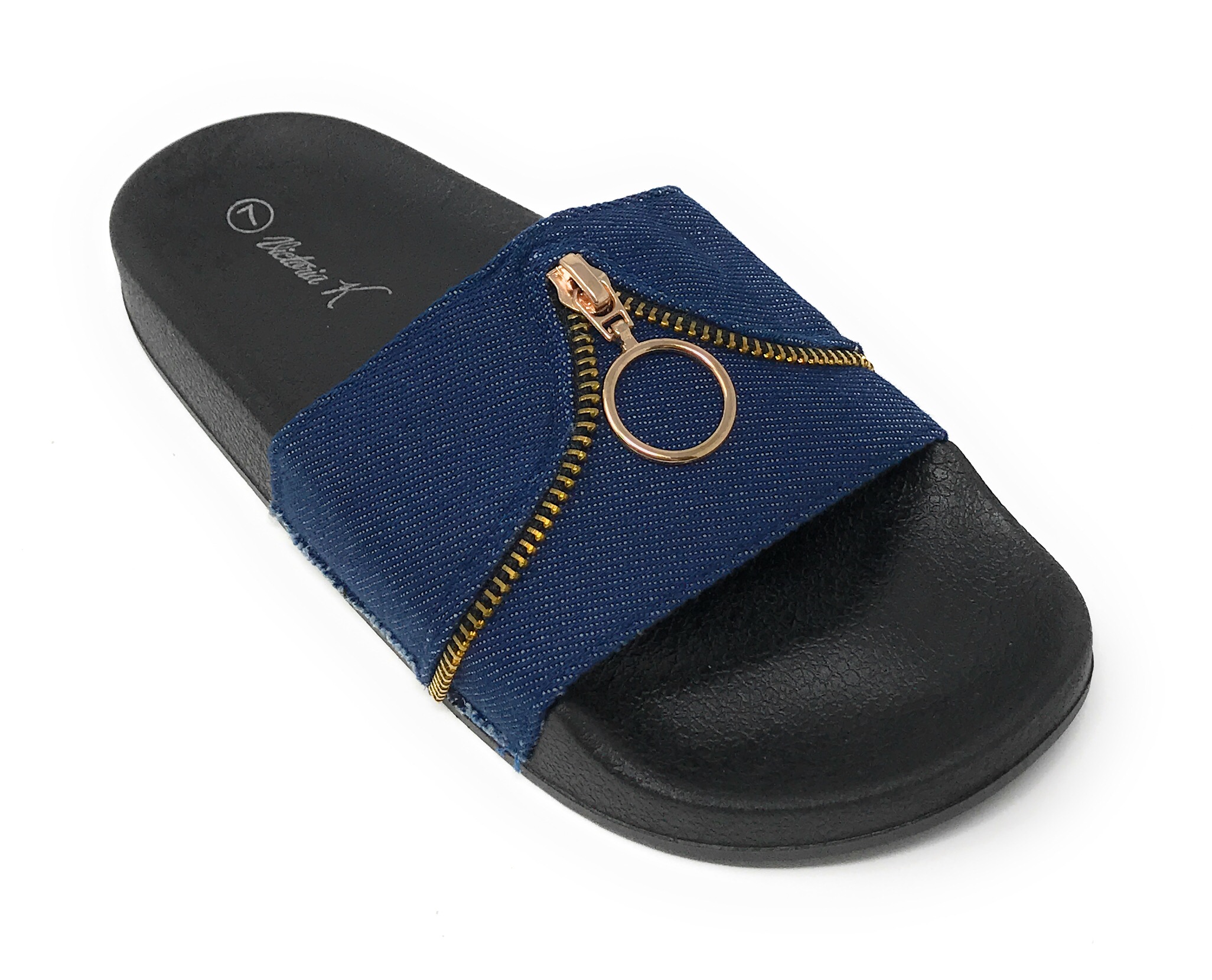 Victoria K Women's Zipper Slider Sandals