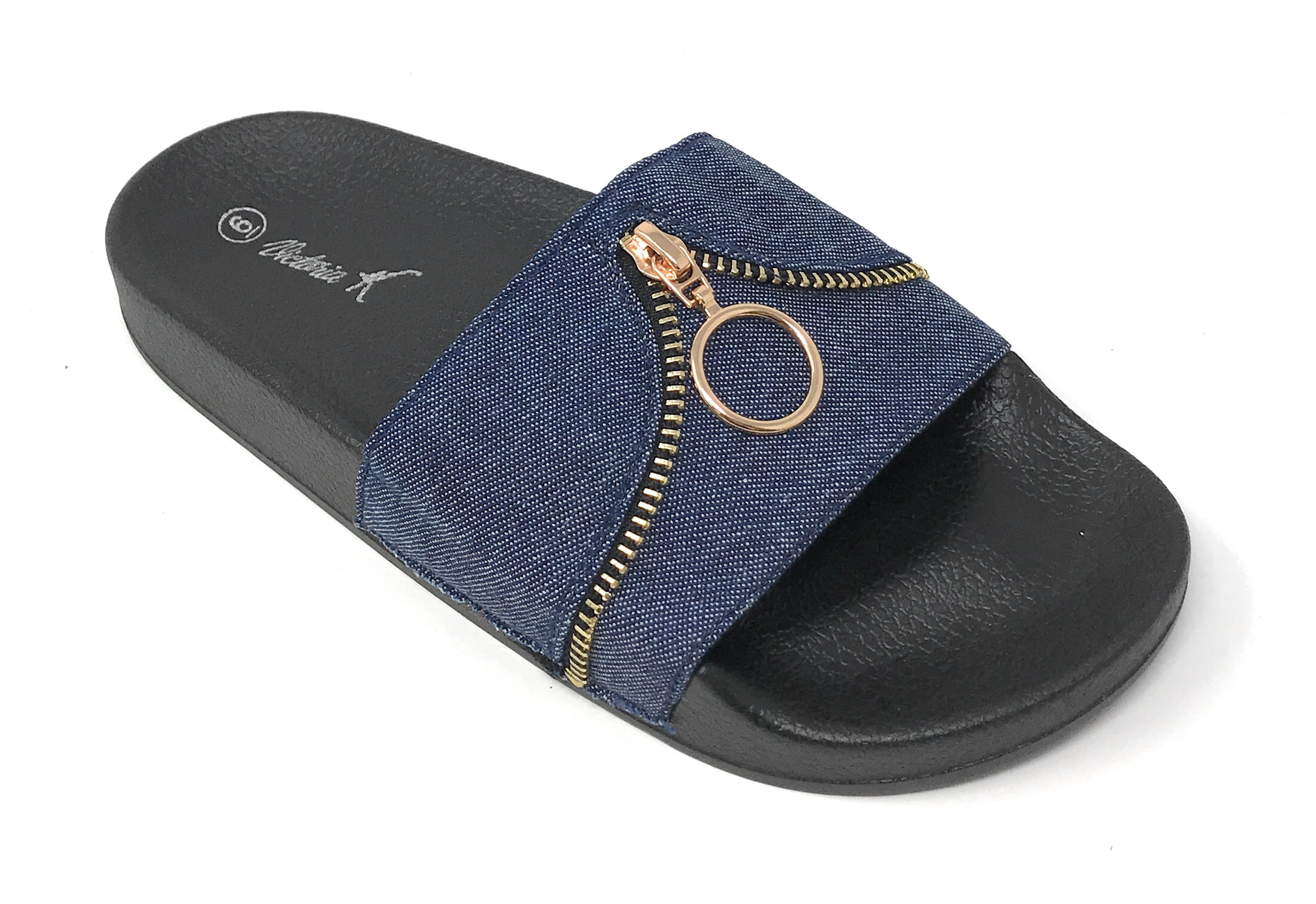 Victoria K Women's Zipper Slider Sandals