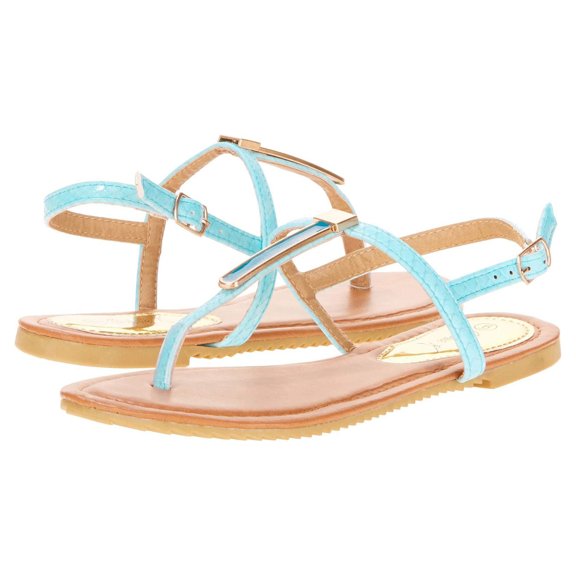Victoria K Womens' Metallic Embellishment Sandals