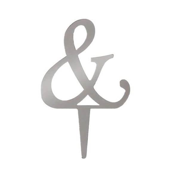 Victoria Lynn Cake Topper - Ampersand - Silver - 2.5 Inches