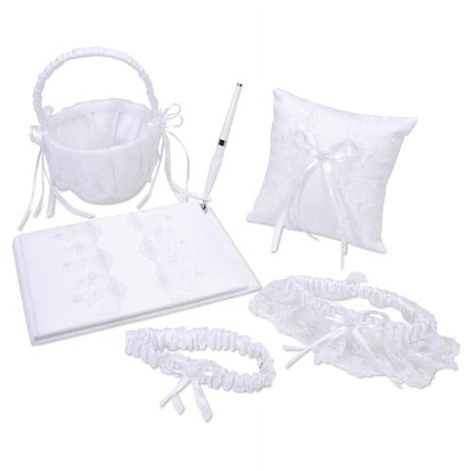 Victoria Lynn Deluxe Guest Book Set - White with Pearl Accent - Walmart.com