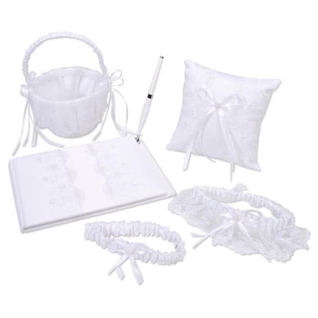 Victoria Lynn Deluxe Guest Book Set - White with Pearl Accent