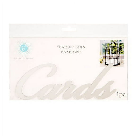 Victoria Lynn Wedding Cards Sign - Silver Mirror - 8 x 2.75 inches