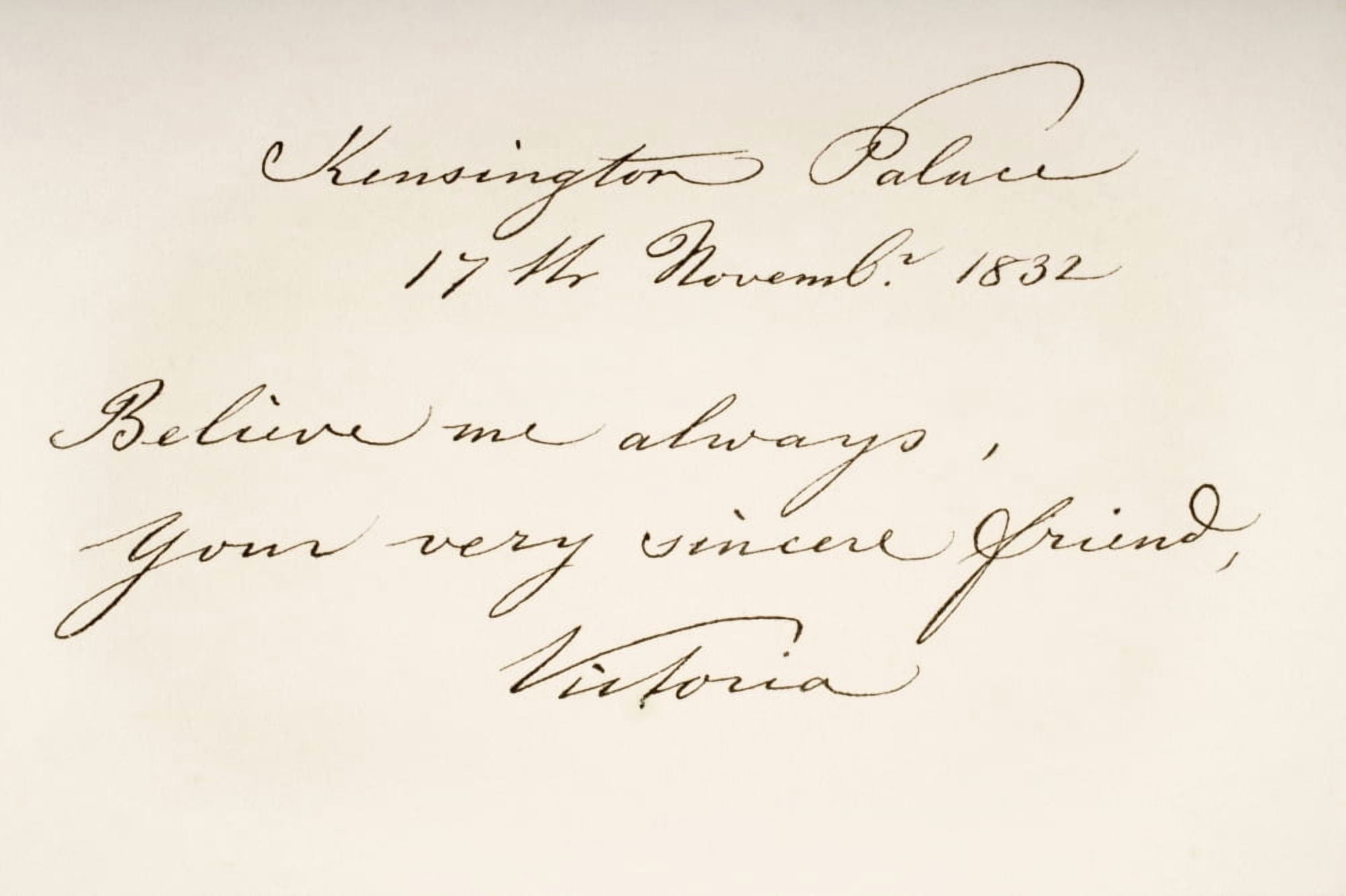 Victoria Maria Louisa Duchess Of Kent And Strathearn 1786 To 1861 Mother Of Queen Victoria Hand Writing Sample Canvas Art - Ken Welsh Design Pics (18 x 12)