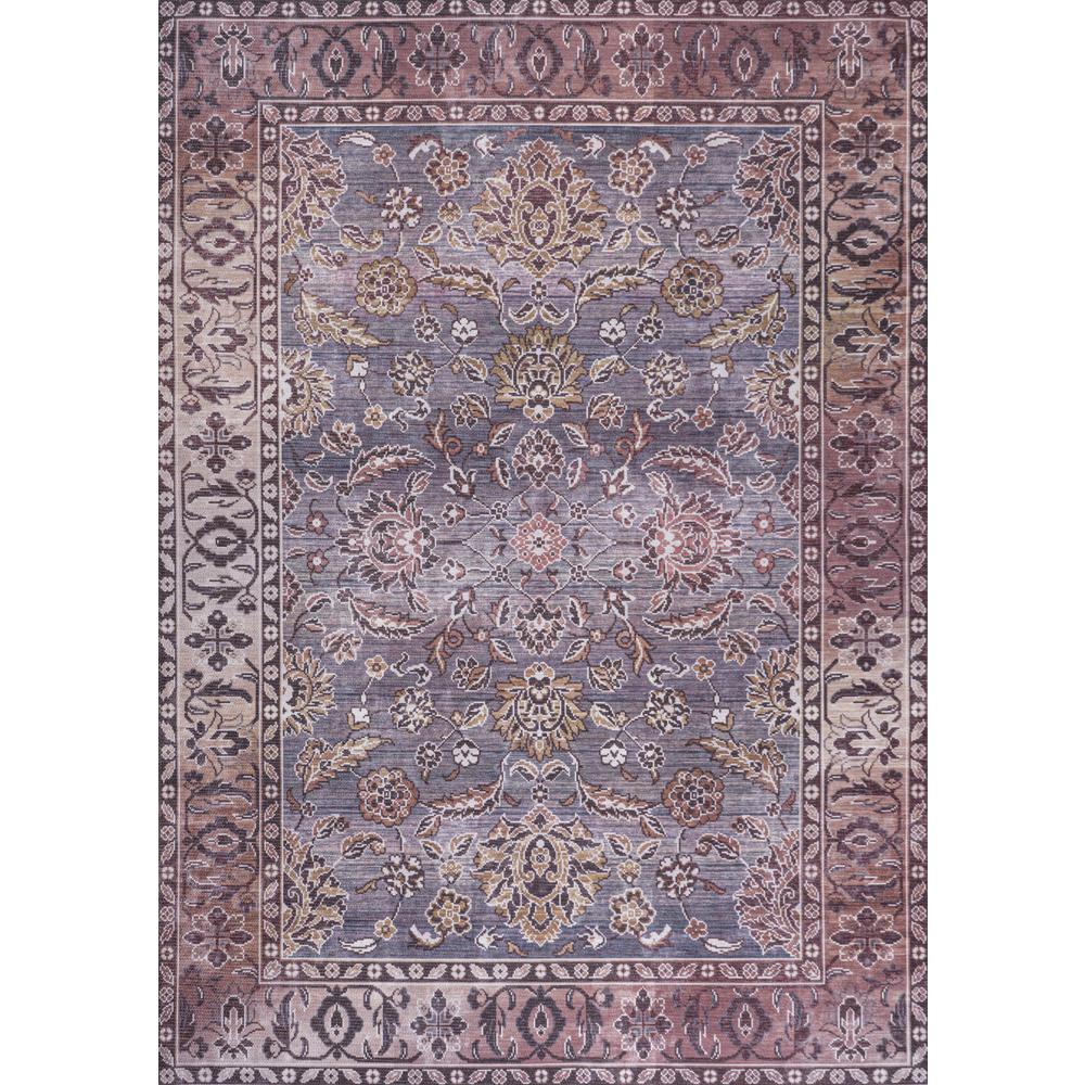 Victoria Ornate Persian AllOver Washable Brown/Gray 5 ft. x 8 ft. Area