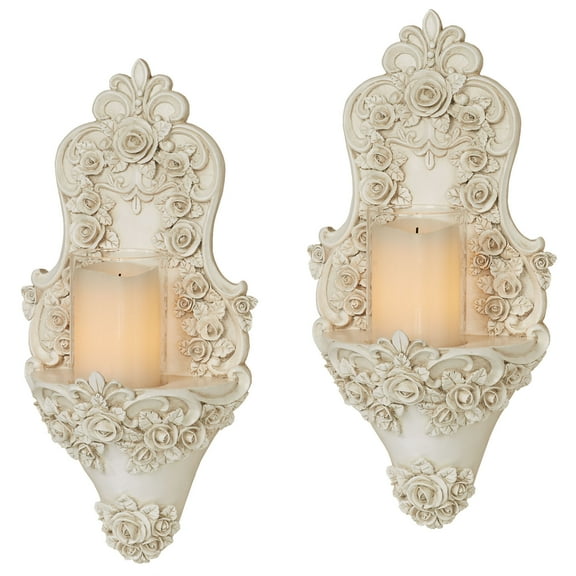Victoria Rose Wall Sconce Pair 9 Wide x 5.5 Deep x 18 High