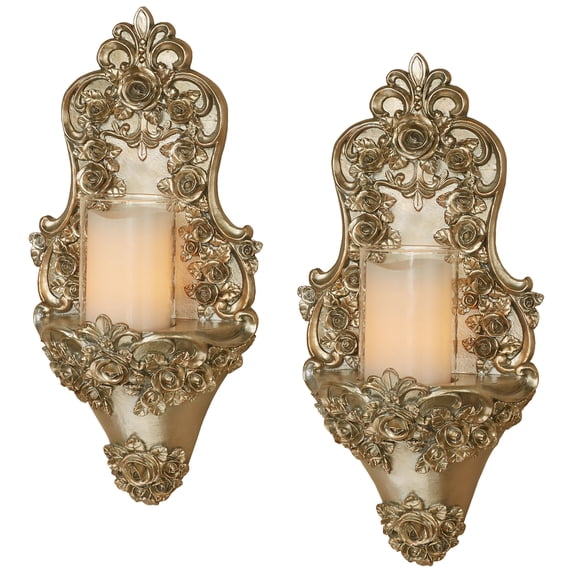 Victoria Rose Wall Sconce Pair 9 Wide x 5.5 Deep x 18 High