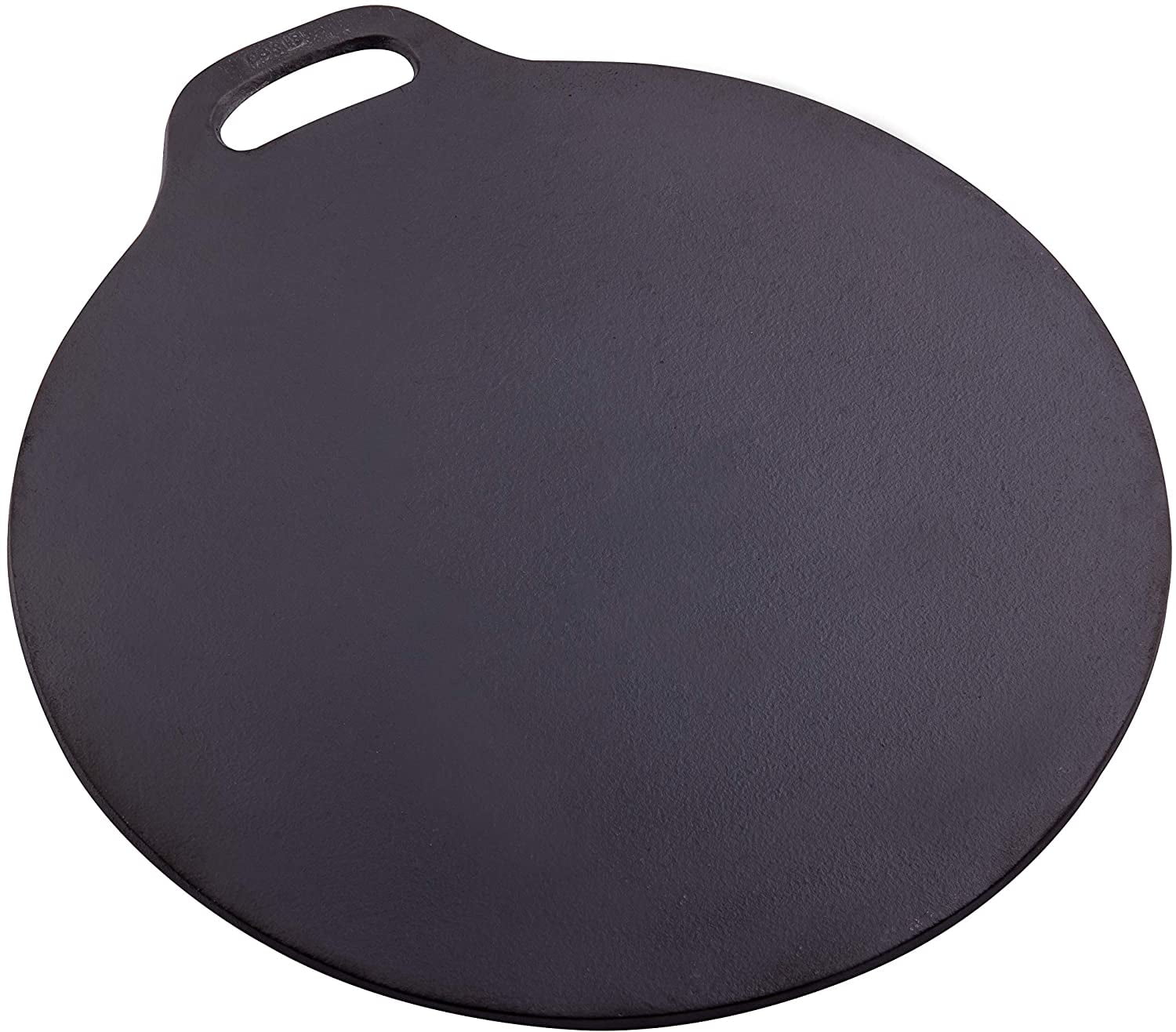Victoria 12-Inch Black Cast Iron Tawa Dosa Pan with Loop Handle