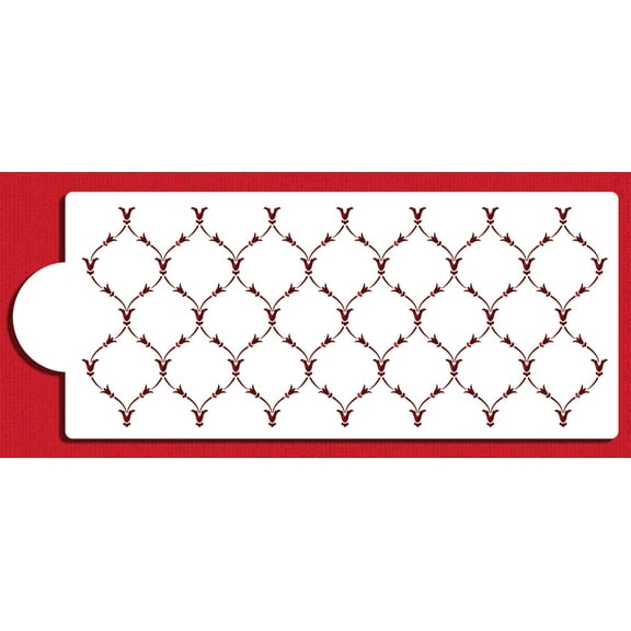 Victoria Scroll Cake Stencil Side | C1087 by Designer Stencils | Cake Decorating Tools | Baking Stencils for Royal Icing, Airbrush | Reusable Food Grade Stencil | Easy to Use & Clean