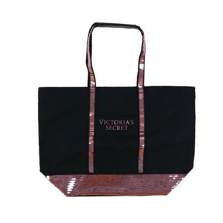 Victoria's Secret Tote Bag Large Shopper Black Pink Bling