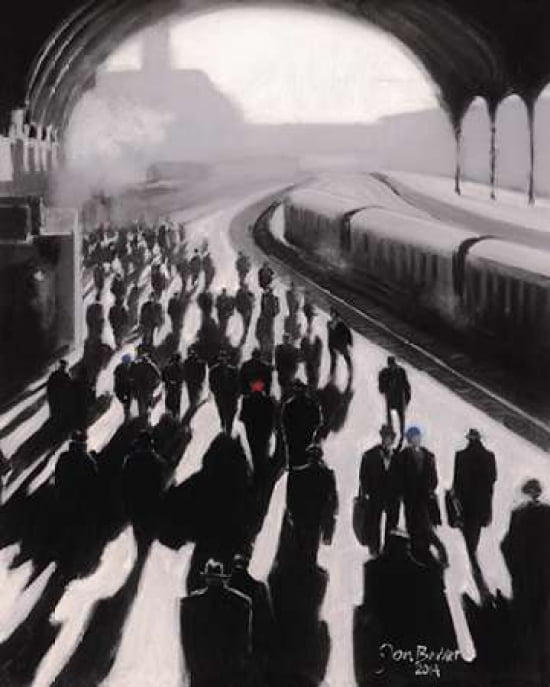 Victoria Station London - 1934 Canvas Art - Jon Barker (24 x 30)
