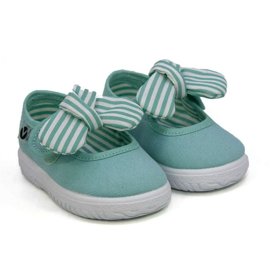 Victoria Toddlers Slip On Canvas Bow Shoes, Mint,2.5 M US