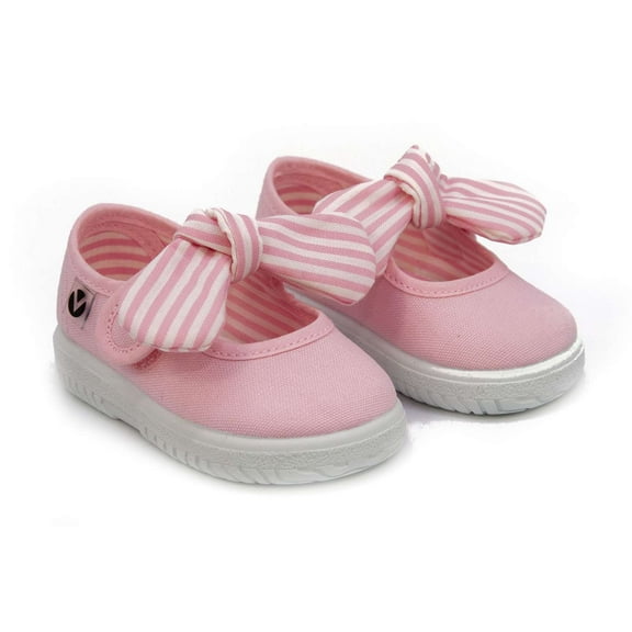 Victoria Toddlers Slip On Canvas Bow Shoes, Pink,7.5 M US