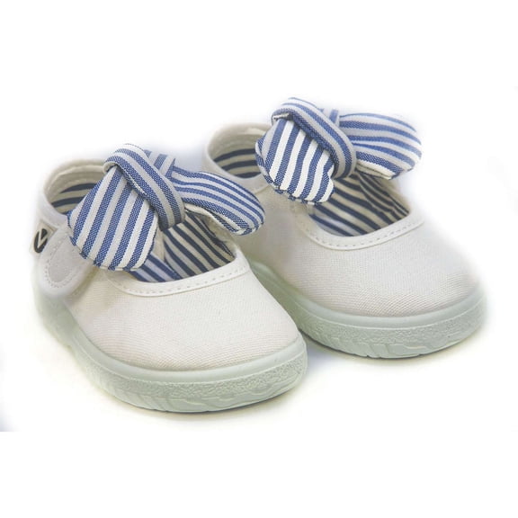 Victoria Toddlers Slip On Canvas Bow Shoes, White,2.5 M US