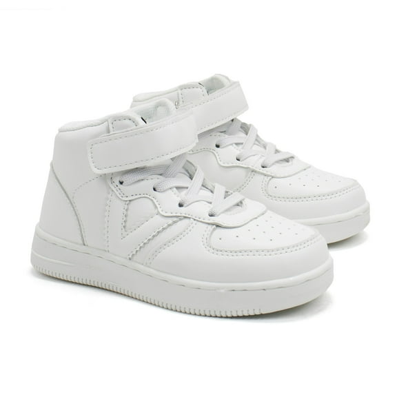 Victoria Toddlers Tiempo Faux Leather High-Top Sneakers, White,10.5 M US