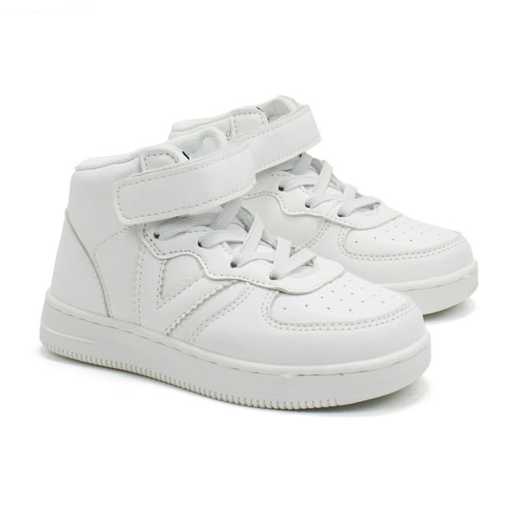 Victoria Toddlers Tiempo Faux Leather High-Top Sneakers, White,9 M US