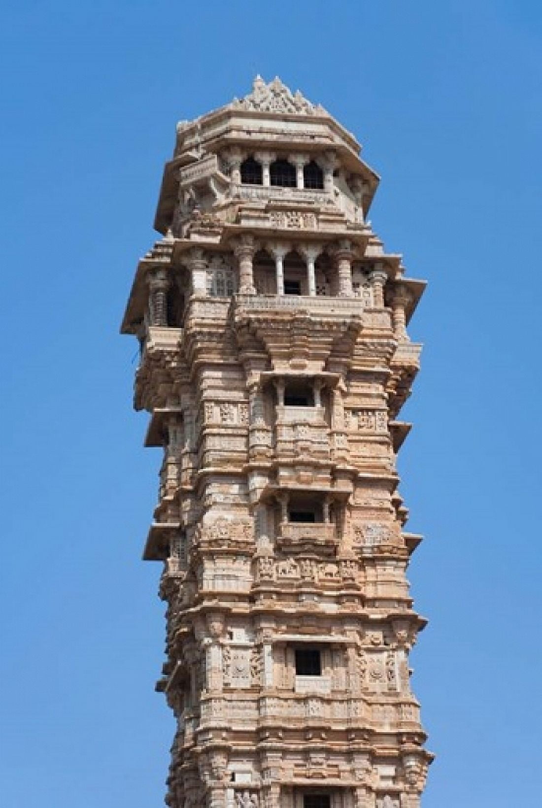 Victoria Tower in Chittorgarh Fort Rajasthan India Canvas Art - Keren Su DanitaDelimont (24 x 36)