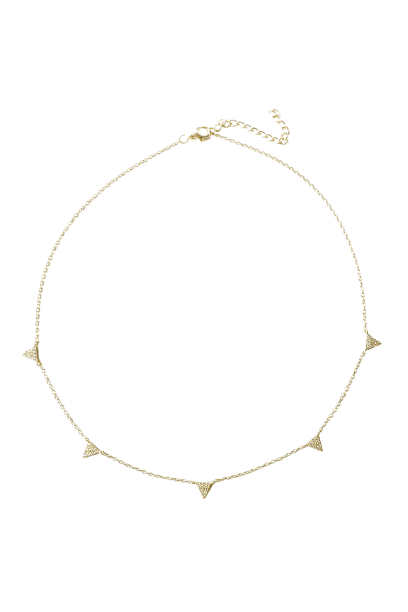 Victoria Triangle Charm Gold Choker Necklace