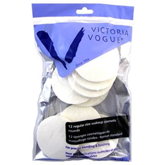 2 Pack - Victoria Vogue Cosmetic Rounds Latex, Regular Size 12 ea