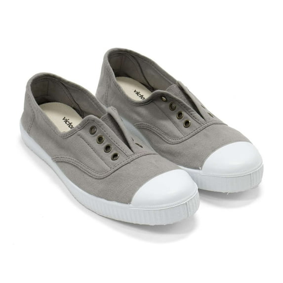 Victoria Women's Slip On Canvas Shoes, Gray \ White,6 M US