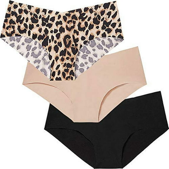Victoria's Secret 3 Womens Hiphuggers Seamless No Show Underwear Panties (Small, Black 3)