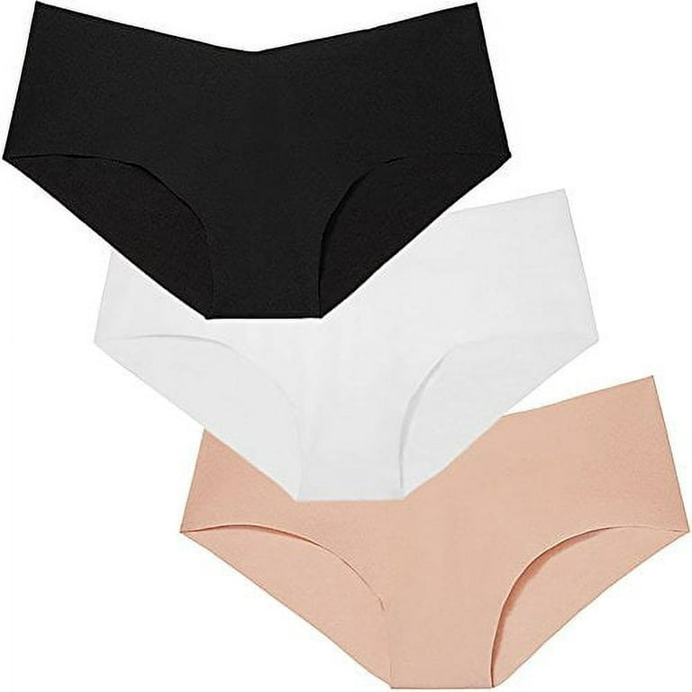 Victoria's Secret 3 Womens Seamless Black, Nude & White Panties XL